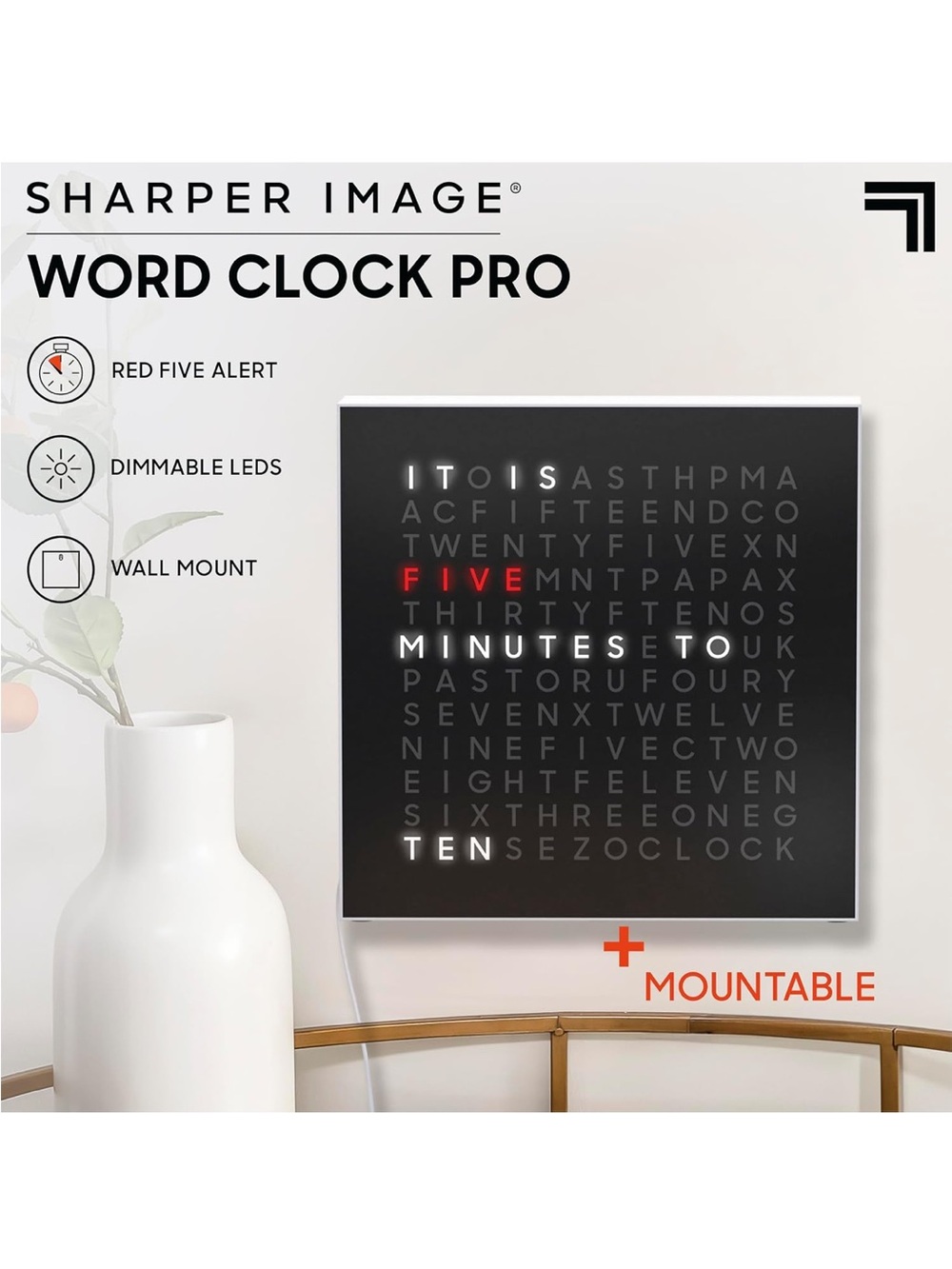 Sharper Image ® Word Clock PRO- retails $69.99